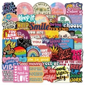 50 Stickers | No Repeats | Durable | Reusable | Waterproof | Brand New